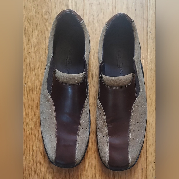 COLE HAAN COUNTRY C02201 MEN\'S BROWN LEATHER TAN SUEDE SLIP-ON LOAFERS SIZE 13 M main image 4